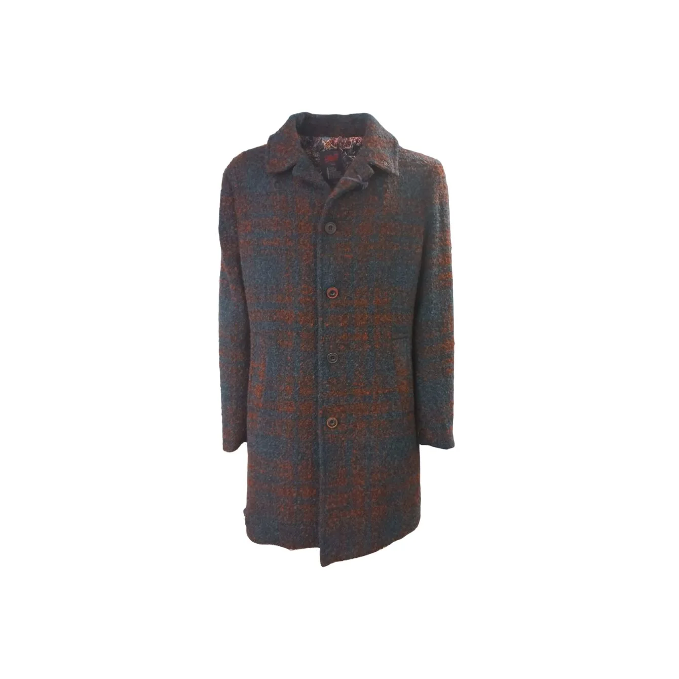 Cappotto Monopetto Fantasia Blu A24VENUS123 - Bob - FashionsVida