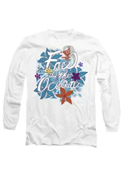 Unisex Moana Free as the Ocean Long Sleeve T-Shirt, White Size: XL - White - Size: XL