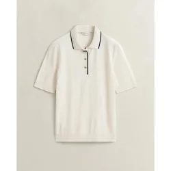 Polo de mujer de manga corta con botones