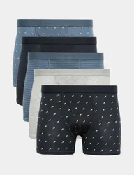 Pack Cotton Stretch Geo Print Trunks Blue Mix male