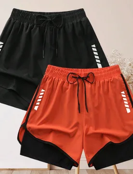 Piezas Pantalones cortos deportivos para mujer Mezcla de tela de poliéster y spandex de secado rápido Transpirable, ligero Bolsillos con cremallera - Shein - FashionsVida