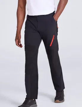 Forest Mens Water-Resistant Trekking Trousers - Black - Black - Size: W40 - Mountain Warehouse - FashionsVida