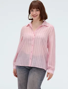 Camisa de mujer de rayas en mezcla de lyocell para una sensación agradable en la piel - Fiorella Rubino - FashionsVida