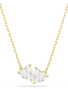 Collana Mesmera, Cuore, Bianca, Finitura oro 18K OS - Swarovski - FashionsVida