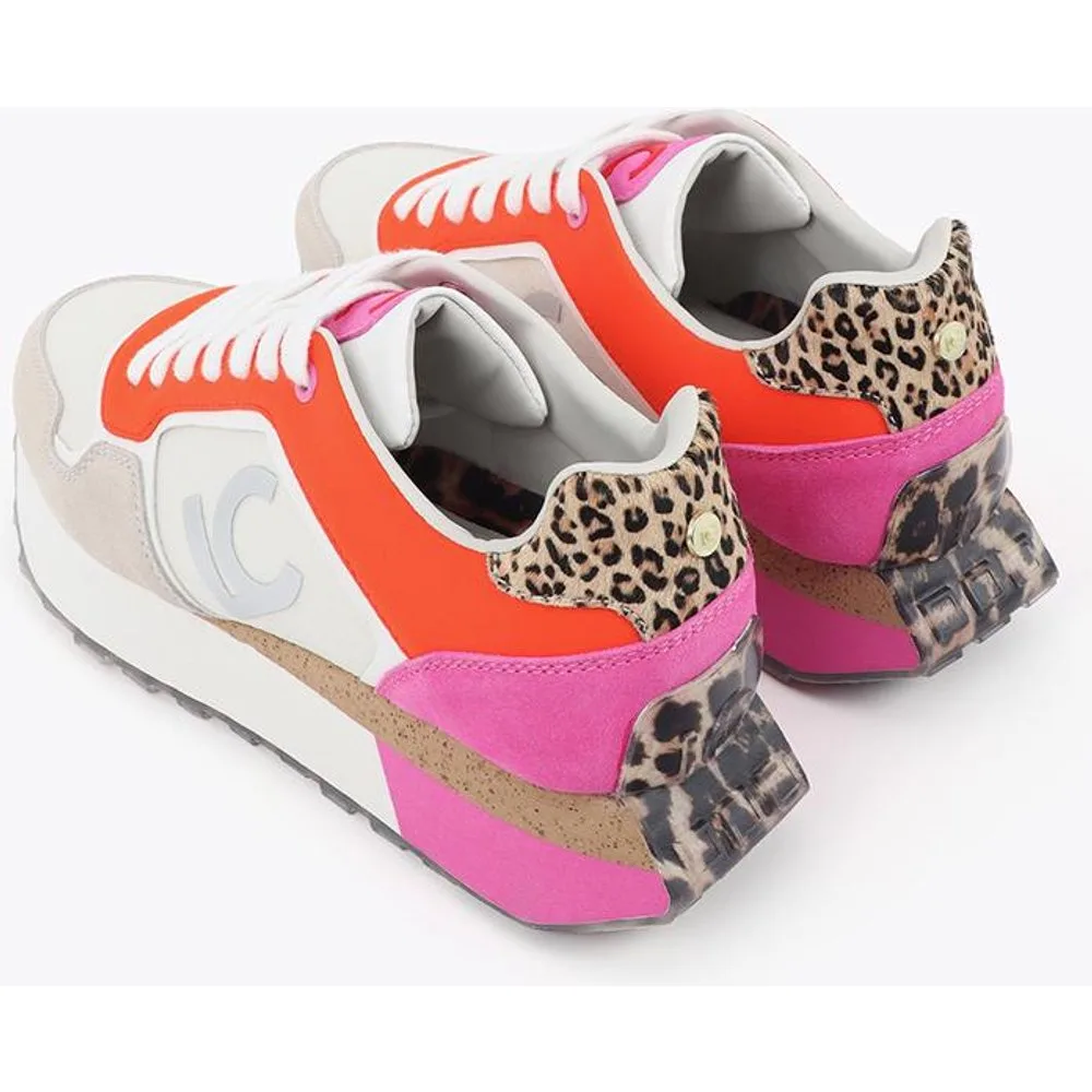 Zapatillas plataforma de mujer combinada con detalle animal print - Lola Casademunt - FashionsVida