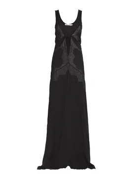 Christoper Esber Cutout Lace-Trimmed Silk-Georgette Gown - Christopher Esber - FashionsVida