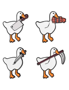 Holding With A Knife Goose Brooch Enamel Pins Cartoon Cute Personality Animal Brooch Bag Lapel Badge Jewelry Gifts for Friends - Aliexpress - FashionsVida