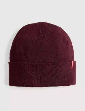 Berretto Levi's bordeaux con risvolto e piccolo flag rosso porta logo - Levis - FashionsVida