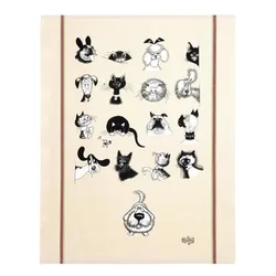 Geschirrtuch Grand Torchon Dubout Multi Portraits 60x80 Cm