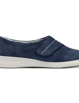 Women's Wide Fit 'Wrap' Slippers in Dark Navy Size: 9 - Dark Navy - Size: 9 - Hotter - FashionsVida