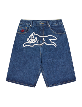 Running Dog Triple Scoop Denim Shorts - Mid Wash