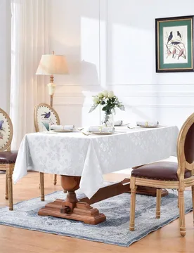 Pieza Mantel rectangular de jacquard repelente al agua y a prueba de salpicaduras, con patrón de hojas caídas, tela gruesa decorativa, adecuado para - Shein - FashionsVida