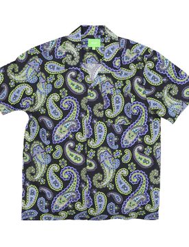 Camicia Manica Corta Uomo Paisley Woven Top Black