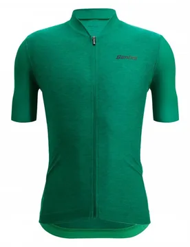 Maglia A Maniche Corte Colore Puro Green - Santini - FashionsVida