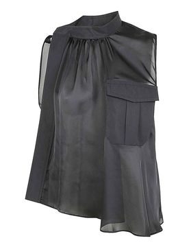 Sacai Camicia combinata in tessuto