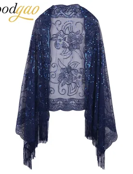 Elegant Wraps Women Retro Cover Ups Floral Vintage Sequin Shawls Sheer Shrugs Wrap Tops Evening Cape 1920s Cocktail Party Shawls - Aliexpress - FashionsVida