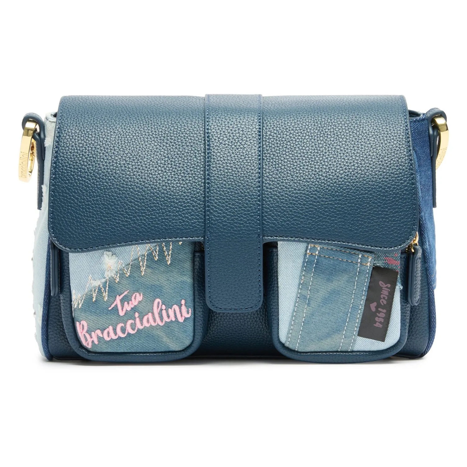 Jinny Borsa a tracolla B19122 Blu - Braccialini - FashionsVida