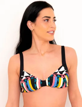 Top de bikini estampado geometrico espalda regulable - Venus - FashionsVida