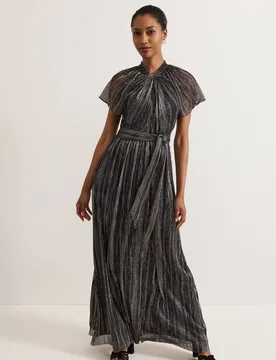 Women's Riah Shimmer Maxi Dress in Dusty Pink Size: 16 - Dusty Pink - Size: 16 - Phase Eight - FashionsVida