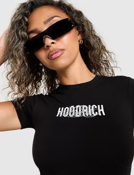 Womens Mono Slim T-Shirt - Nero, nero nero Donna taglia XL - Hoodrich - FashionsVida