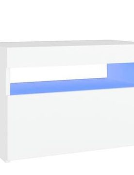 Meuble Tv Avec Lumières Led Blanc 60x35x40 Cm Einheitsgrösse