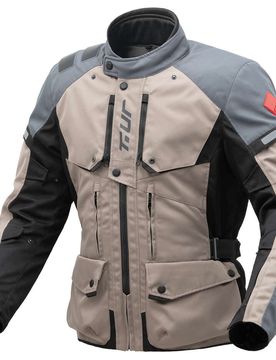Giacca Moto Tessuto 3 Strati T-ur WAYPOINT Sabbia Grigio Scu taglia L