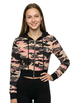 Felpa Con Zip Obscure Black / Pixel Camouflage L