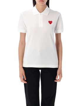 Comme Des Garçons Play Classic Polo Shirt with Red Heart Patch
