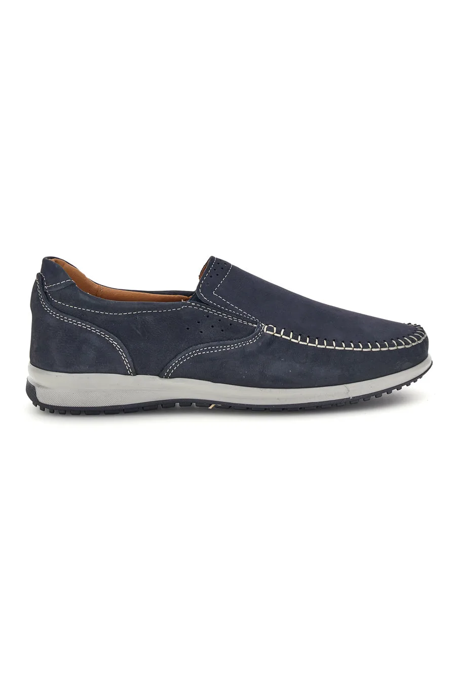 Mocassini navy in vera pelle 320 45 - JERPOINT - FashionsVida