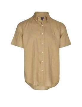 POLO Leinenhemd hellbraun S herren