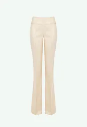 Pantalone a zampa donna beige chiaro
