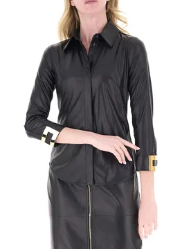 Camicia in similpelle NERO 42 - Elisabetta Franchi - FashionsVida