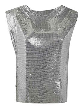 Rabanne Top in rete drappeggiata
