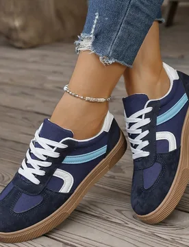 Zapatillas deportivas de mujer para primavera/otoño, de puntera redonda y parte superior baja, fáciles de limpiar, planas, cómodas, versátiles, de - Shein - FashionsVida