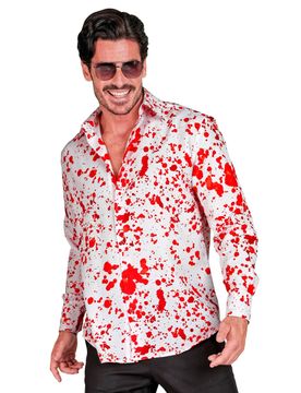 Blutbeflecktes weißes Hemd für Herren Halloween - male