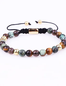 New Fashion Jewelry Natural Stone Mix Beaded Woven Adjustable Bracelet Women Men Gift - Aliexpress - FashionsVida