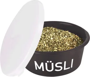 Müsli-Schale mit Deckel grau