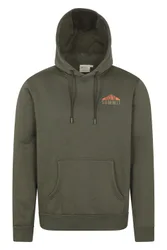 Mountain Grid Mens Hoodie - Green - Green - Size: M
