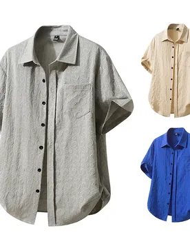 Summer New Men's Floral Short-sleeved Shirt Men's Loose Casual Five-quarter-sleeved Shirt - Aliexpress - FashionsVida