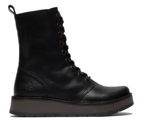 Womens Black Rami043 Casual Leather Lace-Up Ankle Dress Boots - Size Uk 4