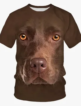 Men's Fun Dog Pattern 3D Printed T-shirt, round-neck short-sleeved Y-shaped design, a new fashion trend for summer - Aliexpress - FashionsVida
