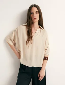Sfera - Blusa cuello polo - Sfera - FashionsVida