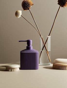 Dispenser per sapone con pareti scanalate - blu scuro