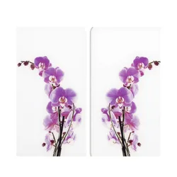 Herdabdeckplatten 2er Set Orchideenblüte
