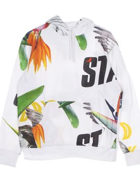 Felpa Cappuccio Uomo Paradise Aop Hoodie White