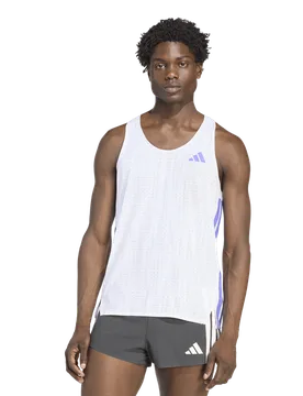 Adizero Tank Top Men T-Shirts - White - Size L - Poly Mesh - White - Size: Large - Adidas - FashionsVida