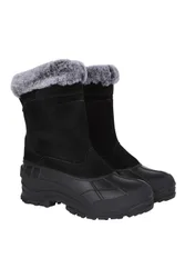 Snowdrift Womens Fur Lined Snow Boot - Black - Black - Size: 8