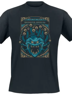 Gaming T-Shirt - Monsters Manual - S bis XXL - für Männer - Größe L - schwarz - Männer - male - Dungeons and Dragons - FashionsVida