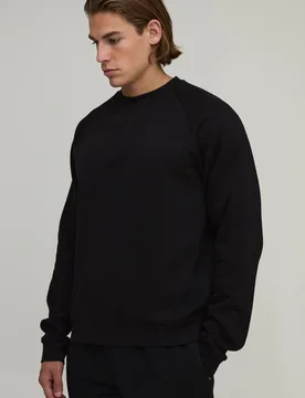 Herren Essential Regular-Fit Raglanärmel-Pullover Black Größe Medium - boohooMAN - FashionsVida