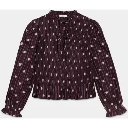 Top fruncido de mujer con detalles estampado